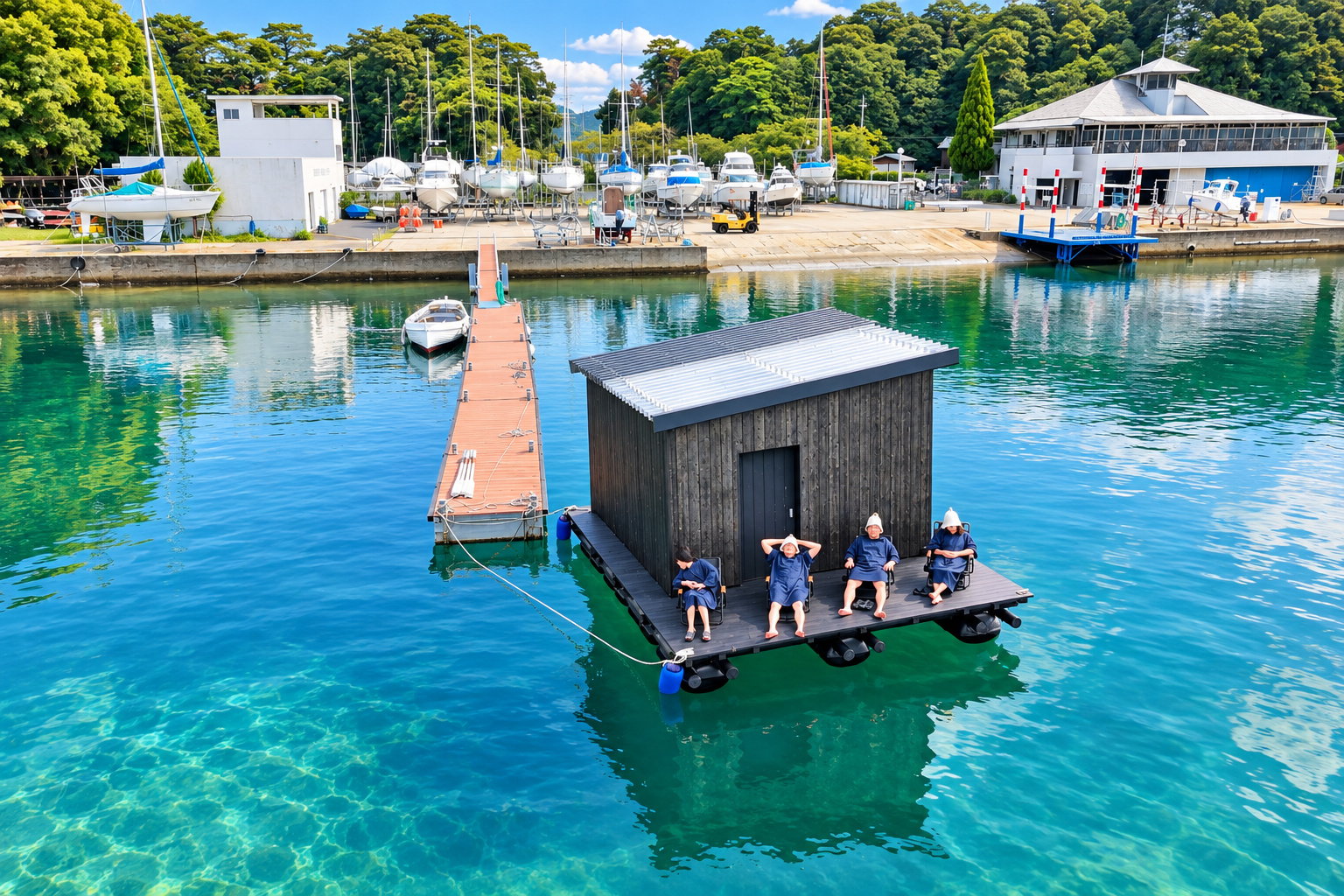 宮津湾に浮かぶUMIUKA AQUA SAUNA